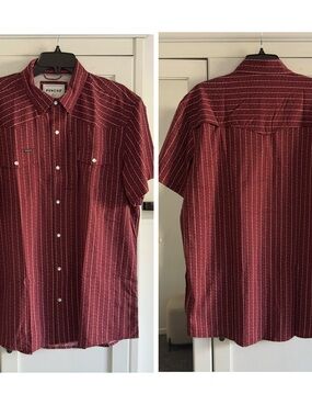 Poncho The Farmer Short Sleeve Snap Shirt Men's Size XL Slim Fit